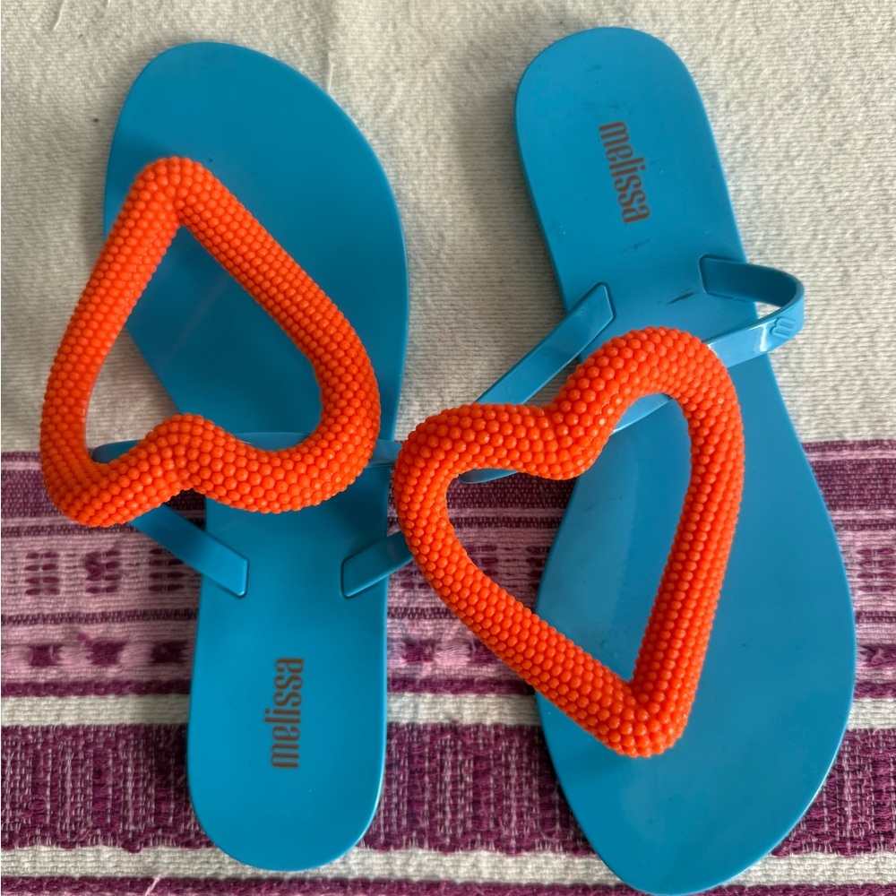 Melissa Jelly Heart Sandals Size 8